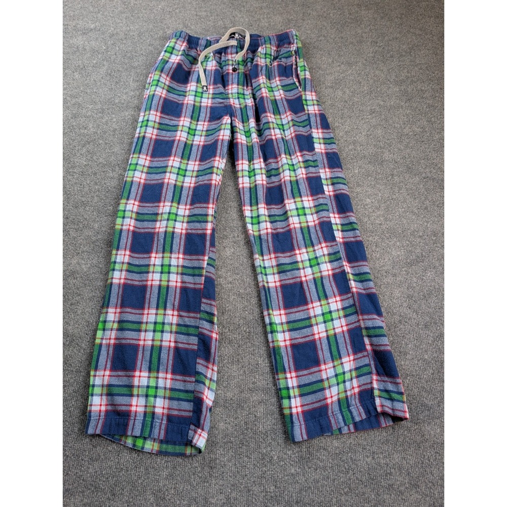 Psycho Bunny Mens Plaid Pajama Pants Size Medium Blue Green Cotton Rayon Lounge